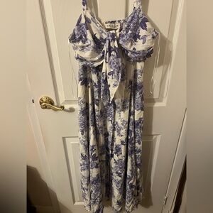 Floral Purple and White Maxi Dress Size 8